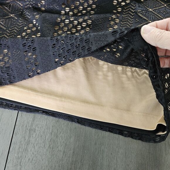 Cache Black Mesh Lace Illusion Cocktail Party Dress Size 14 Whimsy Goth Grunge - Picture 8 of 8